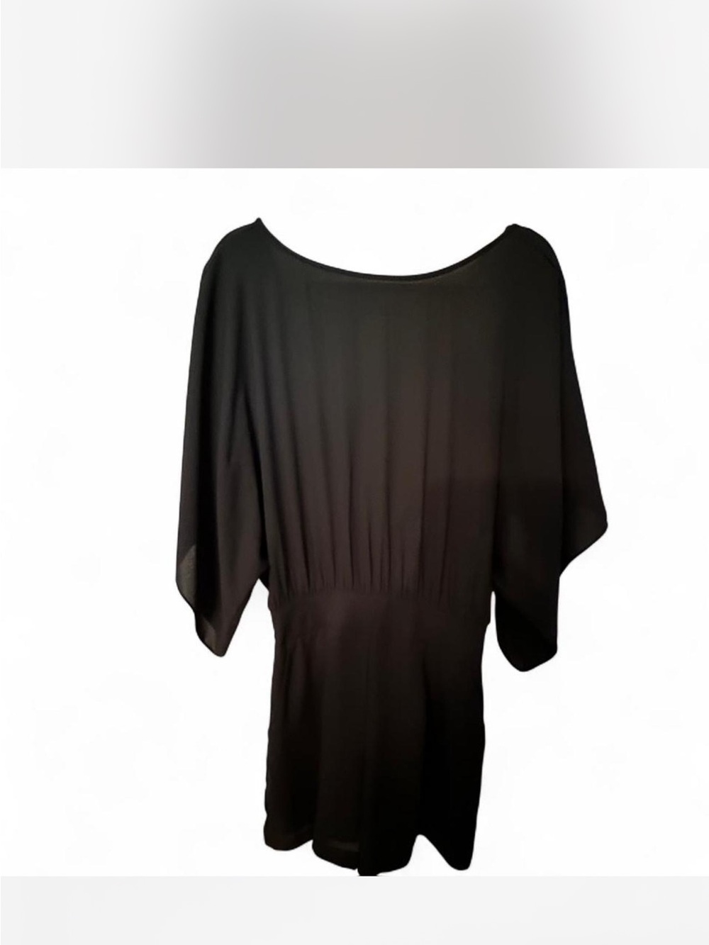 Size 4 White House Black Market Black Long-Sleeve Romper